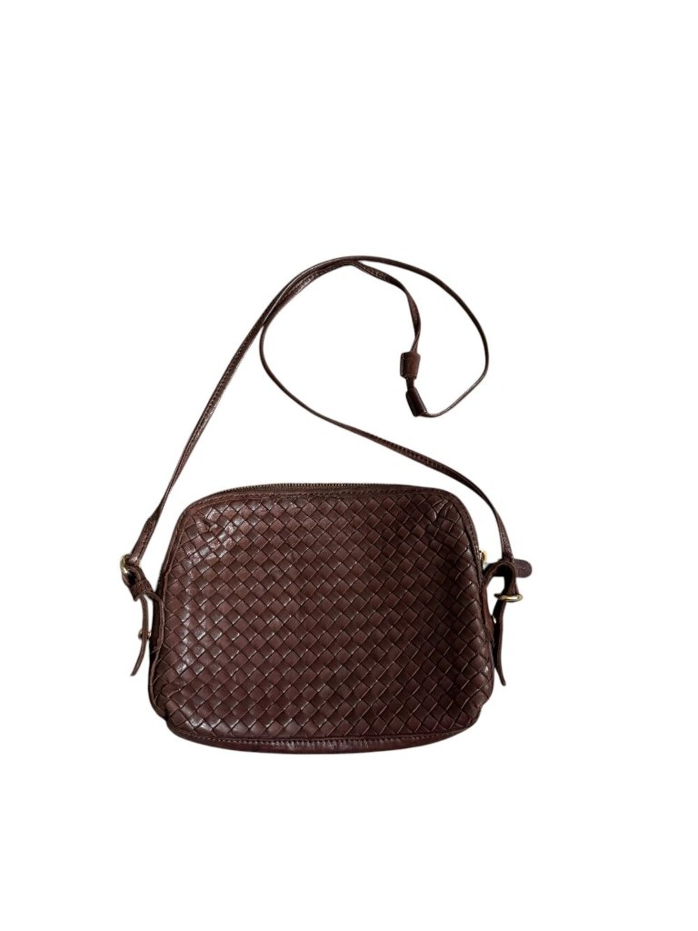 MARGOT Crossbody Woven Leather Handbag Purse Brown